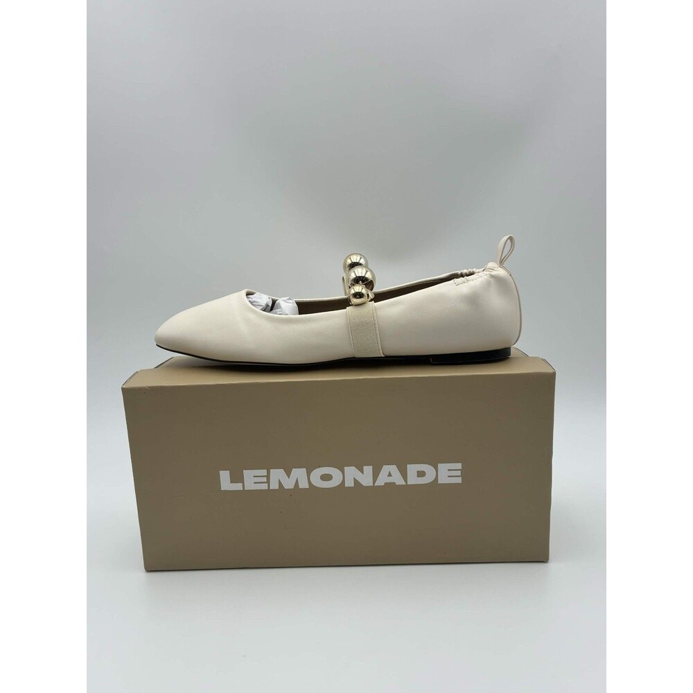 Lemonade Colleen Ivory Golden Pop Flats White Size 10